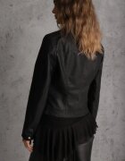j.style Geacă Ramones Neagră Taliată cu Croi Clasic Tessana