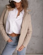 j.style Jachetă Bej închis De tranziție cu Glugă Matlasată Ninariela