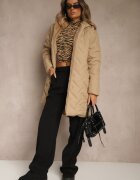 j.style Jachetă Bej închis Matlasată Reversibilă Lungă Cu glugă Olettia