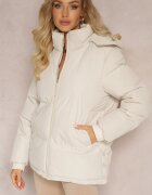 j.style Jachetă Matlasată Bej deschis cu Glugă Detașabilă Lucane