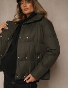 j.style Jachetă Matlasată Verde închis cu capse Elriona