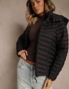j.style Jachetă Neagră De tranziție cu Cusături matlasate și glugă Suritte