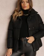 j.style Jachetă Neagră Matlasată cu guler înalt Heleis