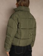 j.style Jachetă Puffer Verde închis cu cusături matlasate și manșete elastice Cenilea