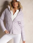 j.style Jachetă violet deschisă cu matlasare geometrică și glugă Lilidi