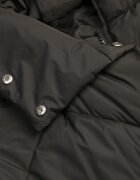 j.style Palton matlasat verde închis peste genunchi cu glugă Kinassan