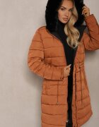 j.style Palton Negru Lung Reversibil cu Glugă Astrae