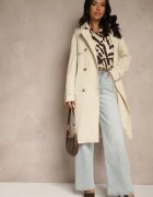 j.style Trenci Bej Dublu Rând cu Cordon și Rever Elegant Fireti