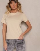 j.style Tricou Casual Din bumbac Bej Rivali