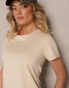 j.style Tricou Casual Din bumbac Bej Rivali
