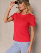 j.style Tricou Roșu Casual din Bumbac Rivali