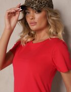 j.style Tricou Roșu Casual din Bumbac Rivali