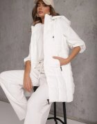j.style Vestă Albă Decorată cu matlasare și glugă detașabilă Atoria
