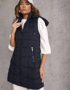 j.style Vestă Bleumarin Decorată cu matlasare și cu glugă detașabilă Atoria