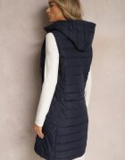 j.style Vestă Bleumarin Matlasată cu Glugă Detașabilă Lasathi
