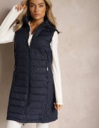j.style Vestă Bleumarin Matlasată cu Glugă Detașabilă Lasathi
