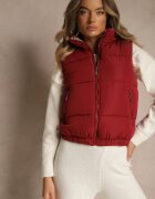 j.style Vestă Bordo Decorată cu Matlasare și Căptușeală Modelată în Meander Olerea
