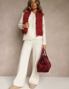 j.style Vestă Bordo Decorată cu Matlasare și Căptușeală Modelată în Meander Olerea