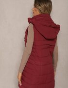 j.style Vestă Bordo decorată cu matlasare și cu glugă detașabilă Atoria