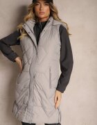 j.style Vestă Gri matlasată cu finisaje elastice și glugă detașabilă Norinvia