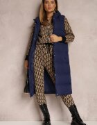 j.style Vestă lungă bleumarin cu glugă matlasată Mellyn