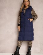 j.style Vestă lungă bleumarin cu glugă matlasată Mellyn