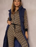 j.style Vestă lungă bleumarin cu glugă matlasată Mellyn
