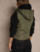 j.style Vestă Matlasată Verde închis Casual cu glugă Olanissa