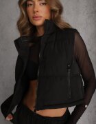 j.style Vestă Neagră Matlasată Puffer crop Tadrel