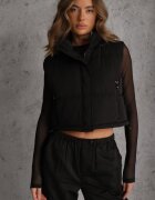 j.style Vestă Neagră Matlasată Puffer crop Tadrel