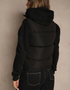 j.style Vestă Neagră Matlasată și căptușeală cu model în meandru Olerea
