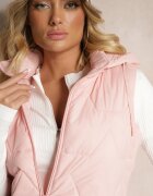 j.style Vestă Roz matlasată cu glugă detașabilă Falidi