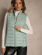 j.style Vestă verde deschis decorată cu matlasare Soellame