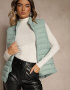 j.style Vestă verde deschis decorată cu matlasare Soellame