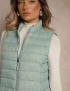 j.style Vestă verde deschis decorată cu matlasare Soellame