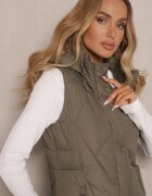 j.style Vestă Verde închis cu matlasare finisaje elastice și glugă detașabilă Norinvia