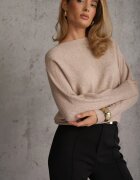 j&x Basic pulover batwing cu vâscoză Rosanel Bej
