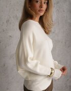 j&x Basic pulover batwing cu vâscoză Rosanel Bej deschis