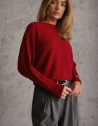 j&x Basic pulover batwing cu vâscoză Rosanel Bordo