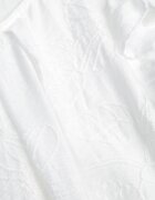 j&x Bluză de vară din viscoză cu broderie și volănașe imitând mâneci Idagoria Albă