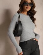 j&x Bluză Gri Longsleeve în Dungi Subțiri Terilissa