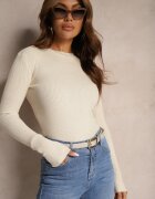 j&x Bluză Longsleeve bej deschis cu dungi subțiri Terilissa