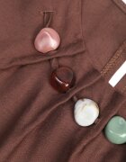 j&x Bluză rustică din vâscoză decorată cu imitație de pietre la decolteu Anthelia Maro