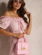 j&x Bluză Spaniolă Roz deschis cu Mânecă Scurtă Viknina