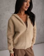j&x Cardigan Bej Cu fermoar Din lână Cu glugă Aniole