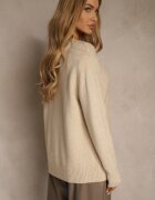 j&x Cardigan Bej deschis cu bumbac și model în relief Reisina