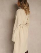 j&x Cardigan bej embosat cu lână cu croială fără închidere cu curea Dorrive