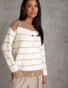 j&x Cardigan Crem cu Vomarie Crem cu bej