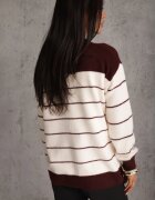 j&x Cardigan Crem cu Vomarie Crem cu bordo