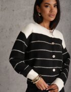 j&x Cardigan Crem cu Vomarie Crem cu negru